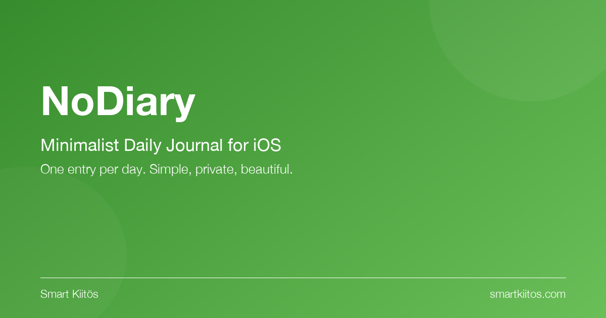 NoDiary — minimalist daily diary