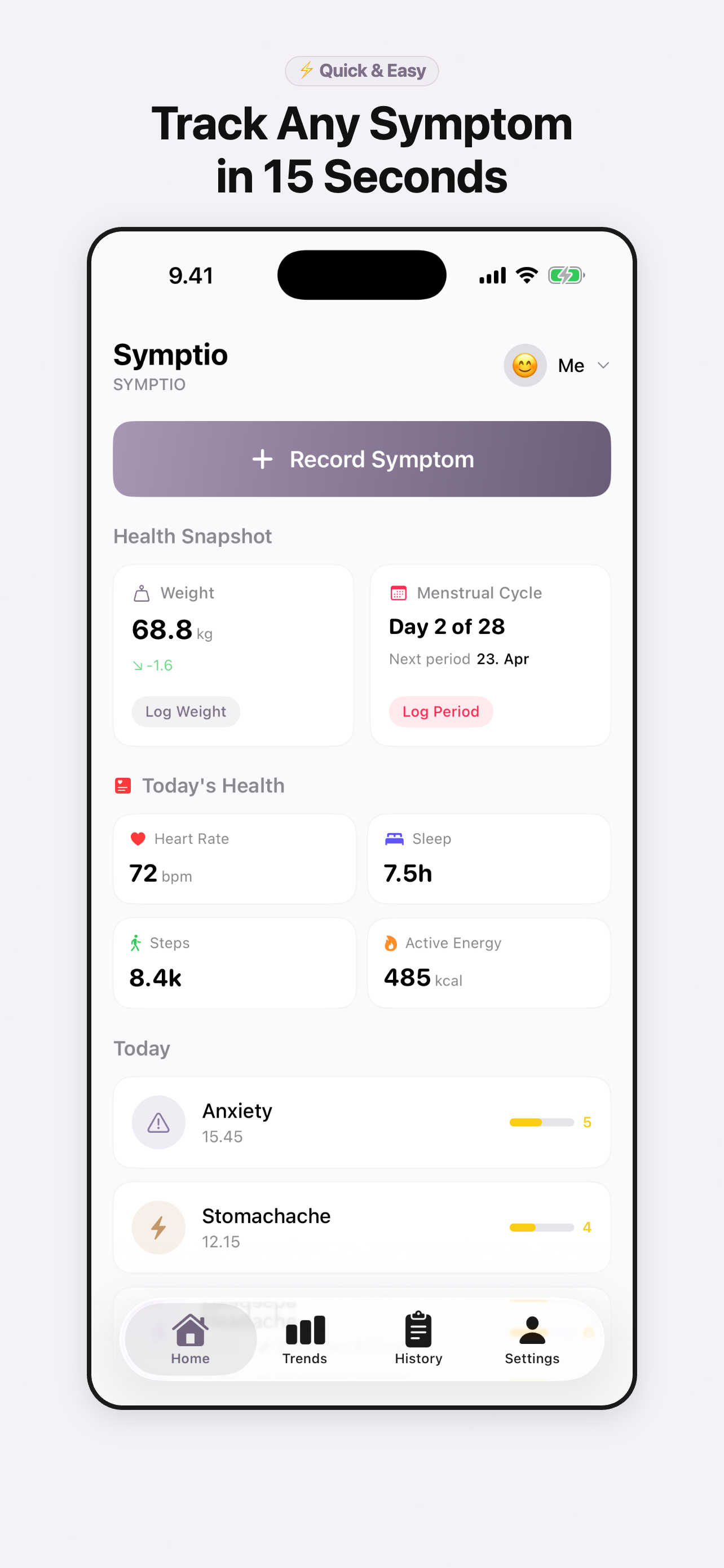 Symptio - Quick symptom recording