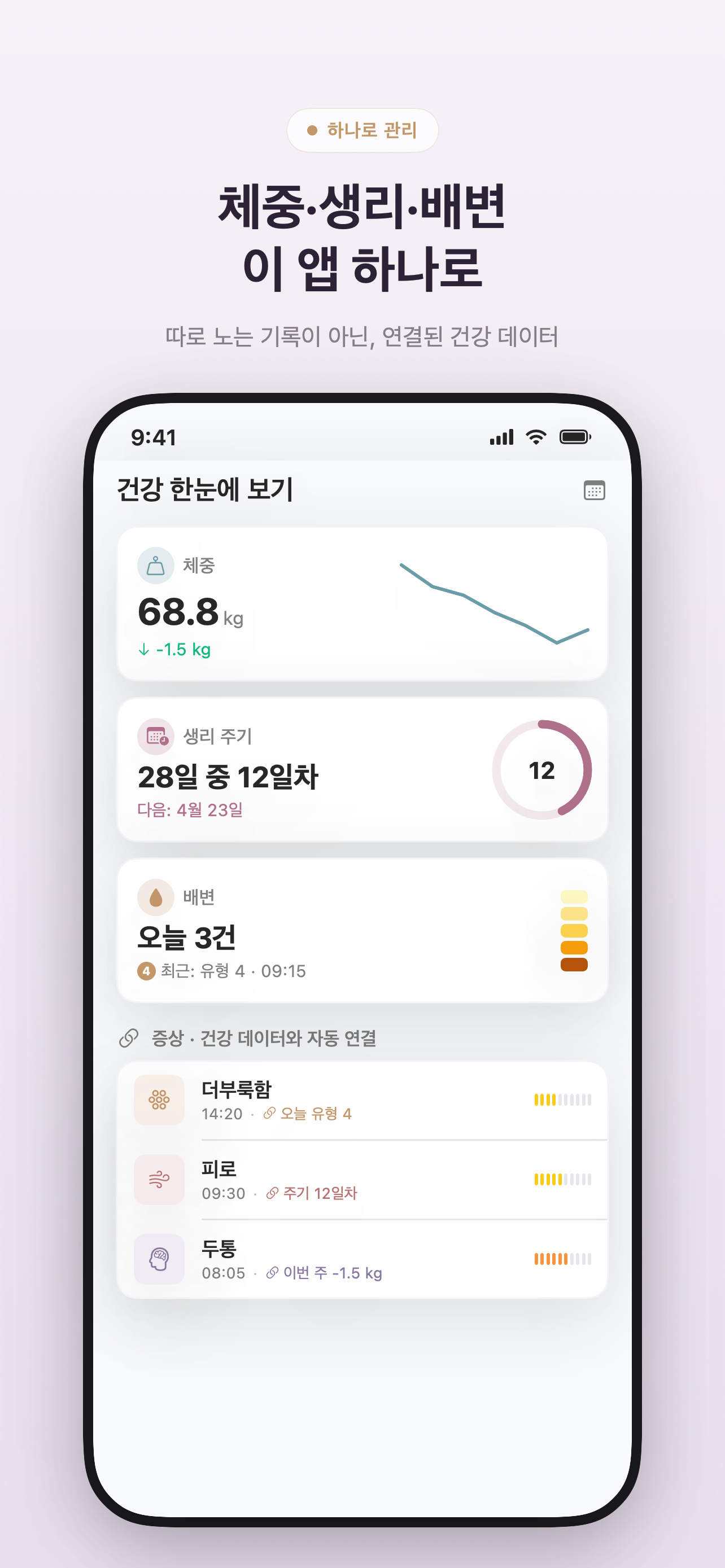 Symptio 건강 요약